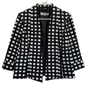 Kasper Women's Black and White Grid Blazer. Size 8P